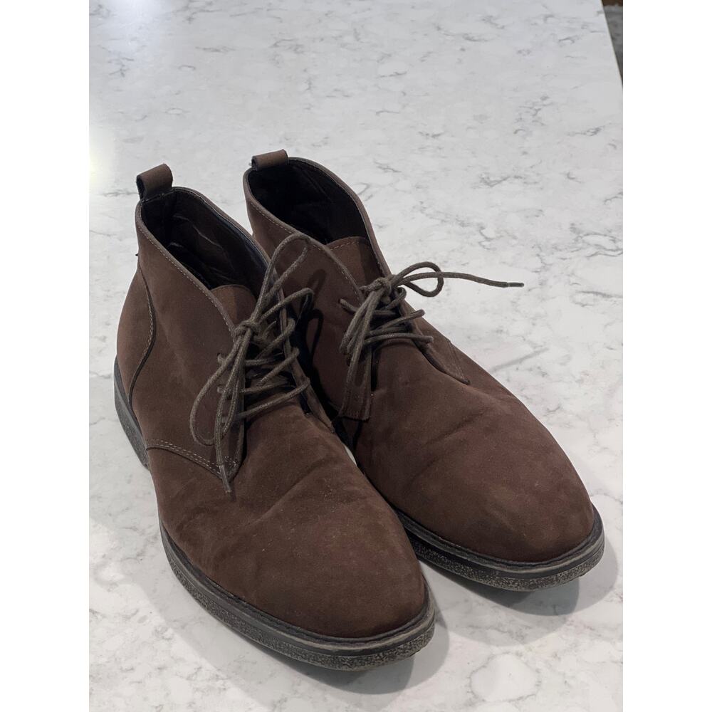 Alfani Tripp Men’s Lace Up Suede Desert Comfort Ankle Chukka Boots Size 10 Brown